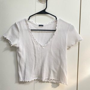 brandy melville waffle ruffle top